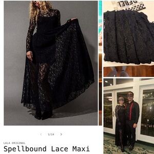 Dressed in LALA Black Lace Maxi Skirt